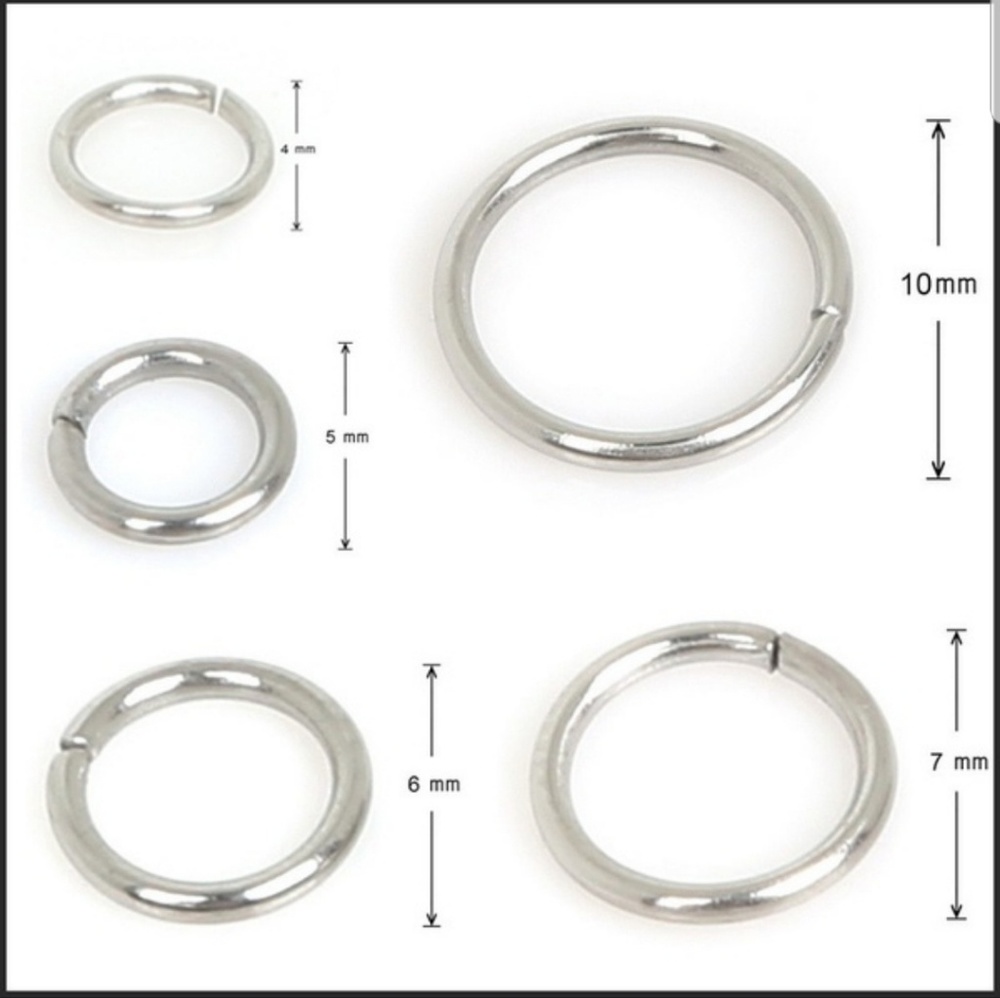 10MM CHARM SILVER TONE JUMP RINGS